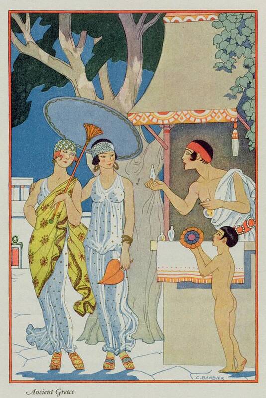 Stencil Poster featuring the painting Ancient Greece by Georges Barbier