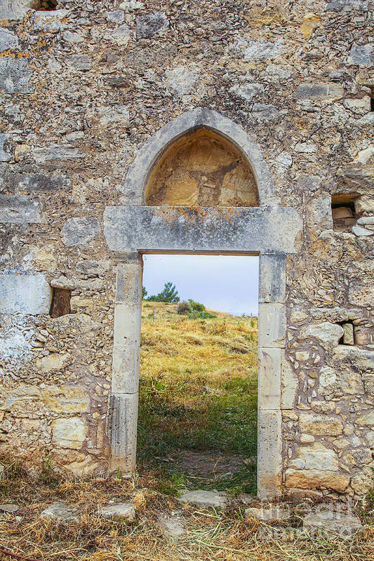 Monastary Poster featuring the photograph Ancient monastary in Crete by Patricia Hofmeester