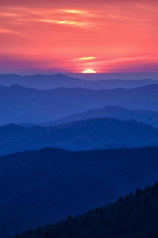 Smokies Poster featuring the photograph Another Day Ends by Andrew Soundarajan