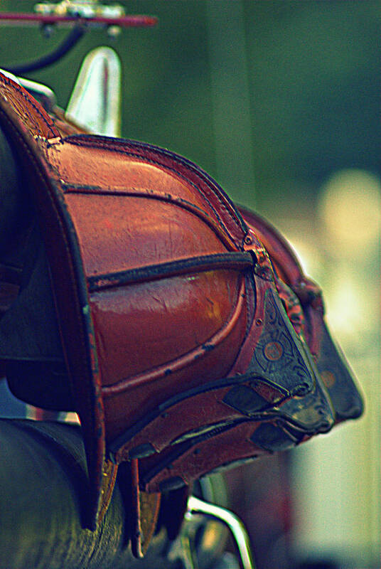 Fire Helmets Poster featuring the photograph Antique Fireman Helmets by Judy Salcedo