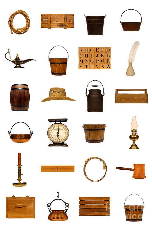Objects Poster featuring the photograph Antique Objects Collection by Olivier Le Queinec