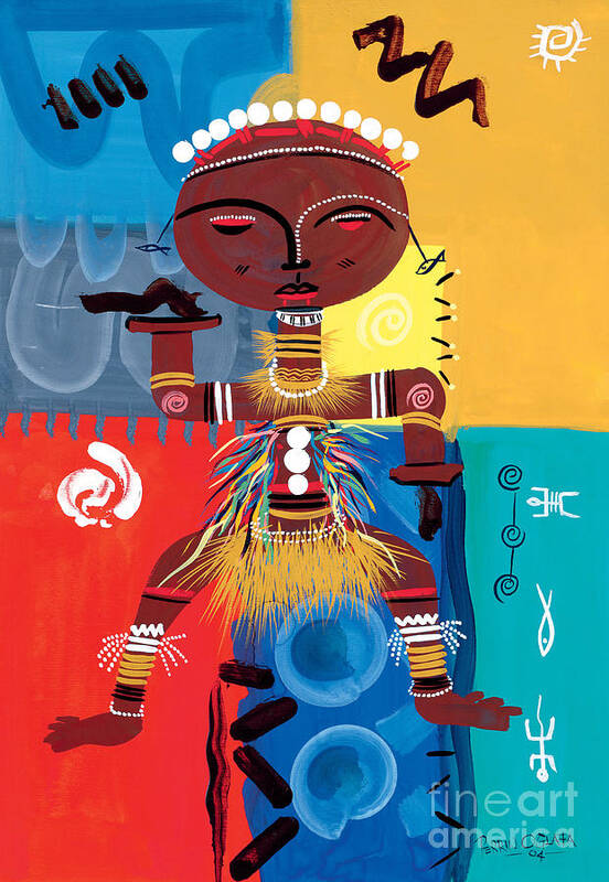 Tribal Poster featuring the painting Ashanti by Oglafa Ebitari Perrin