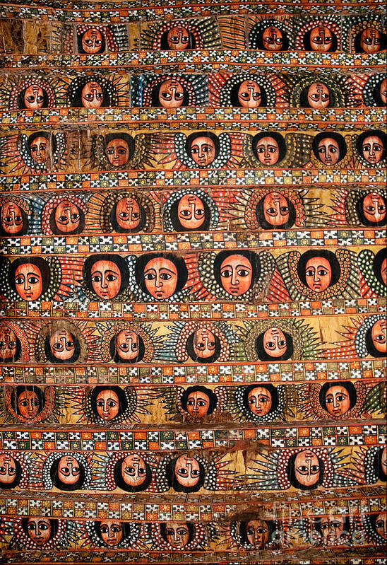 Bahar Bahir Dar Ethiopia Painted Church Ceiling Ethiopian Christian Coptic East African Religion Religious Art Colour Color Colourful Colorful Vivid Bright Heritage Ancient Old Poster featuring the photograph Bahar Bahir Dar Ethiopia Bright Colour Painted Church Ceiling by JM Travel Photography