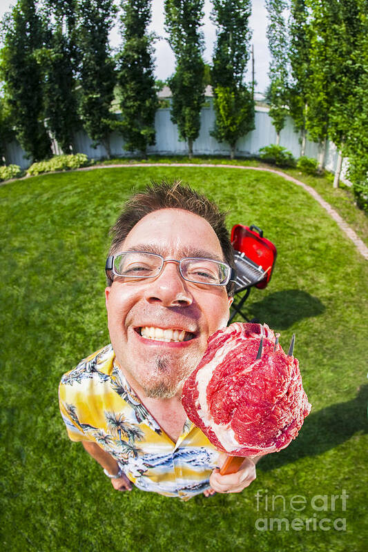 Barbecue Poster featuring the photograph Barbecue Man by Diane Diederich
