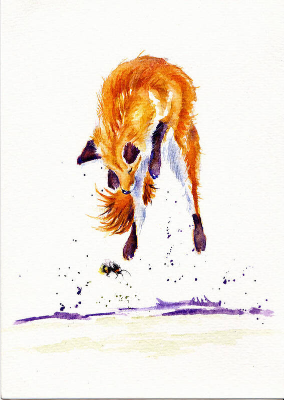 Fox Poster featuring the painting Bee Optimistic by Debra Hall