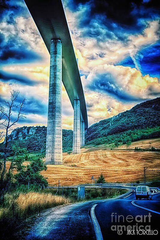 Millau Poster featuring the photograph Beleau Millau Viaduct France by Jack Torcello