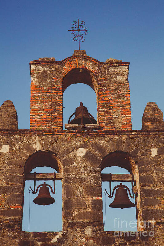 Mission Poster featuring the photograph Bells in the Mission Espada by Iris Greenwell