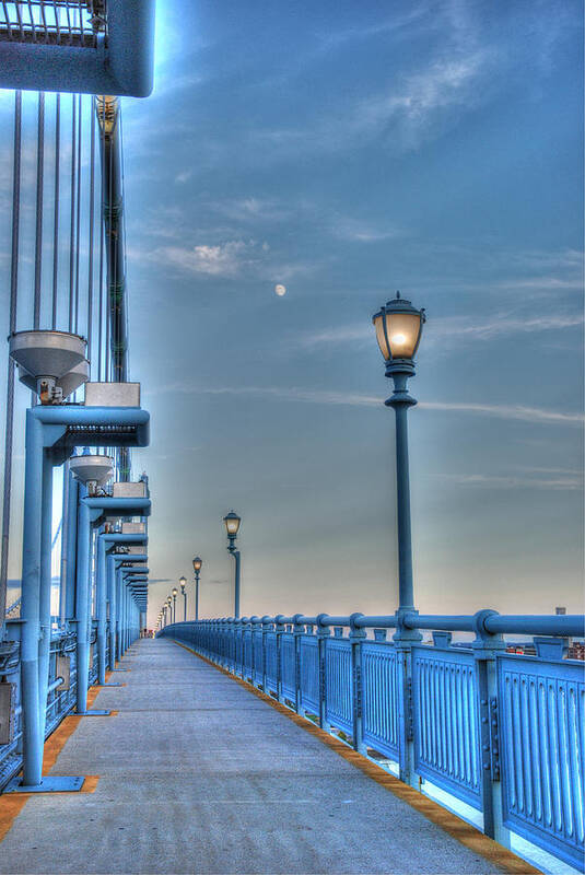 Ben Franklin Bridge Poster featuring the photograph Ben Franklin Bridge Walkway by Jennifer Ancker