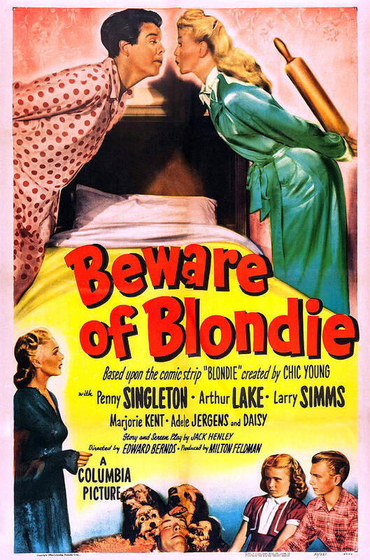 1950 Movies Poster featuring the photograph Beward Of Blondie, Us Poster Art, Top by Everett