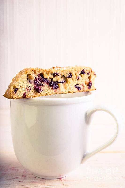 Green Poster featuring the photograph Biscotti and Coffee by Edward Fielding