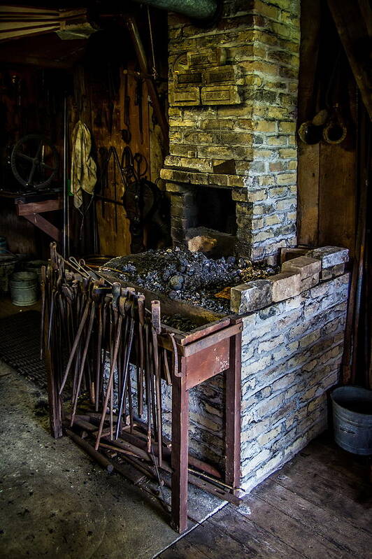 Workshop Poster featuring the photograph Blacksmiths Forge by Chuck De La Rosa