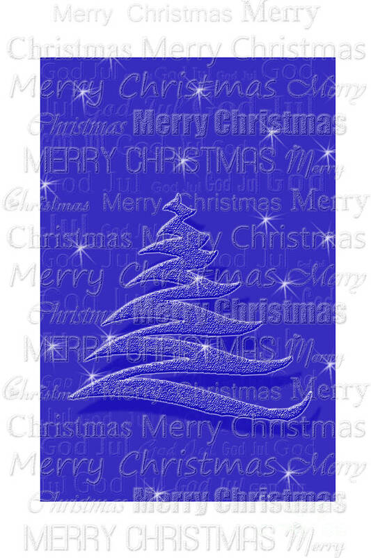 Christmas Poster featuring the digital art Blue for Christmas by Randi Grace Nilsberg