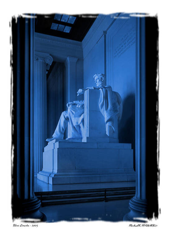 Landmarks Poster featuring the photograph Blue Lincoln by Mike McGlothlen