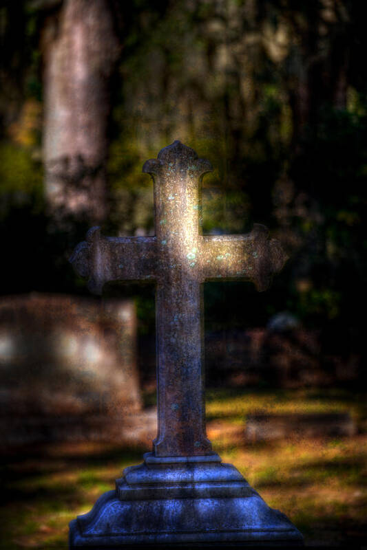 Bonaventure Cemetery Poster featuring the photograph Bonaventure Cross by Mark Andrew Thomas