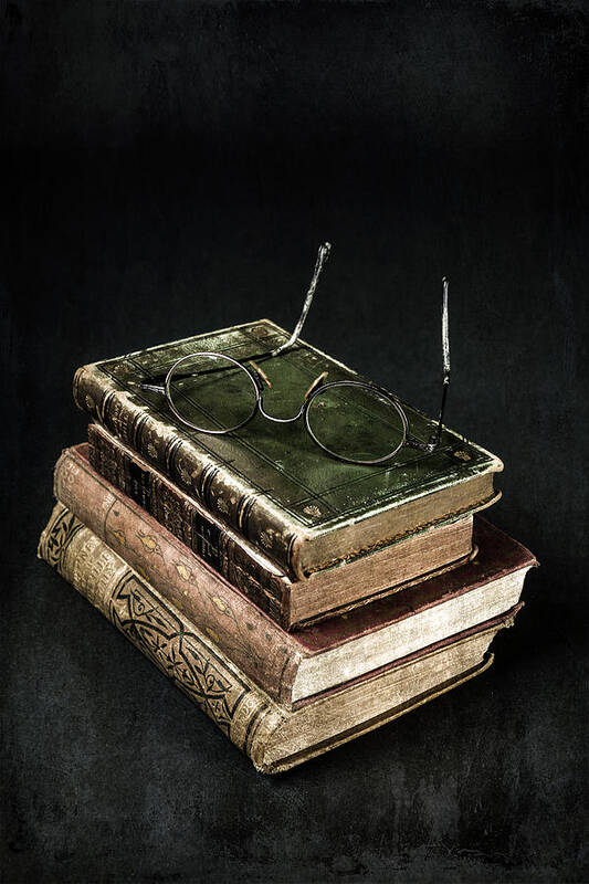 Book Poster featuring the photograph Books With Glasses by Joana Kruse