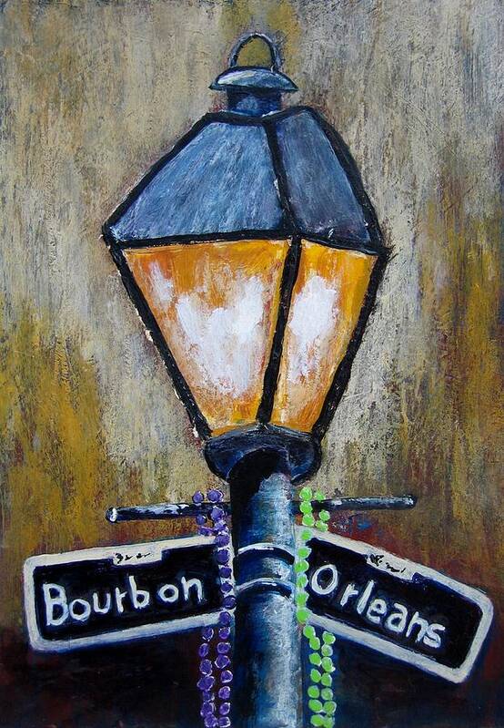 New Orleans Poster featuring the painting Bourbon Light by Suzanne Theis