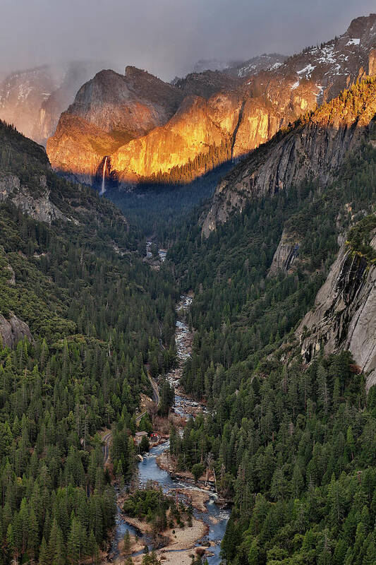 Scenics Poster featuring the photograph Bridalveil Fall And Merced River by Don Smith