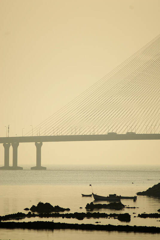 Bridges Poster featuring the photograph Bridge And Rocks by Rajiv Chopra