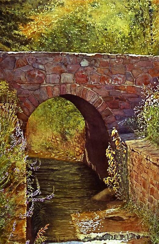 Watercolor Poster featuring the painting Bridge at Manitou Springs by Victoria Lisi