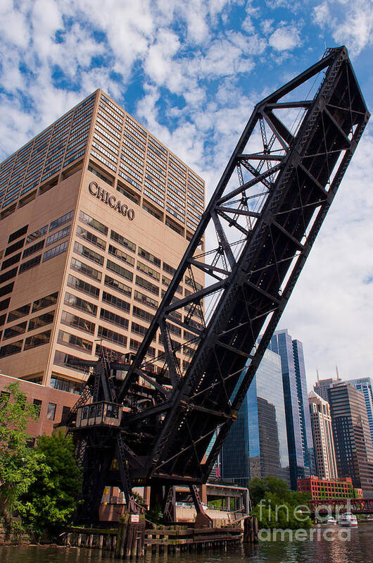 Chicago Downtown Poster featuring the photograph Bridge over the Chicago River by Dejan Jovanovic