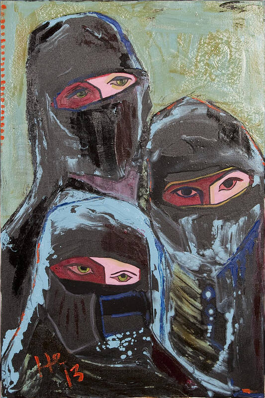 Sold At Short Term Gallery Poster featuring the painting Burka 3 by Hans Magden
