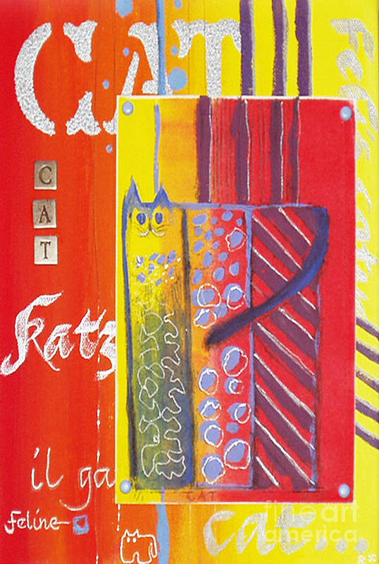 Cat Poster featuring the mixed media C is for Cat by Ruth Dailey