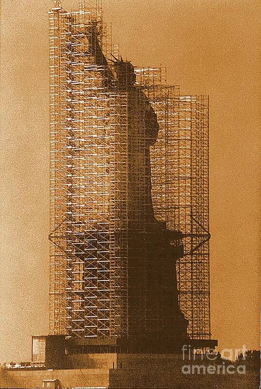 New York Poster featuring the photograph New York Lady Liberty Statue Of Liberty Caged Freedom by Michael Hoard