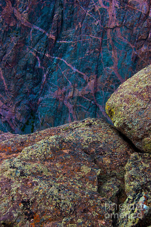Black Canyon Poster featuring the photograph Canyon Rock Abstract by Barbara Schultheis