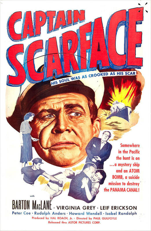 1950s Poster Art Poster featuring the photograph Captain Scarface, Us Poster, Barton by Everett