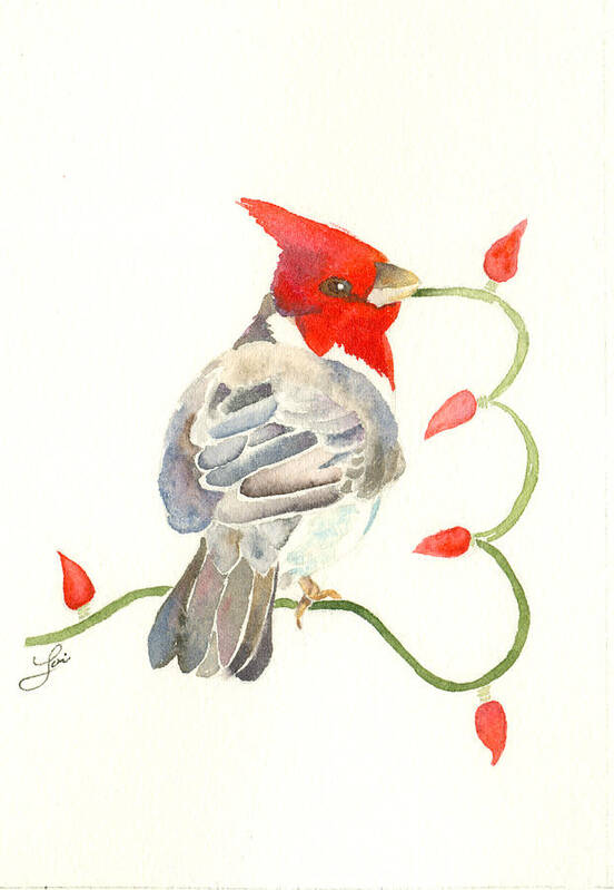 Cardinal Poster featuring the painting Cardinal Holiday by Lori Johnson