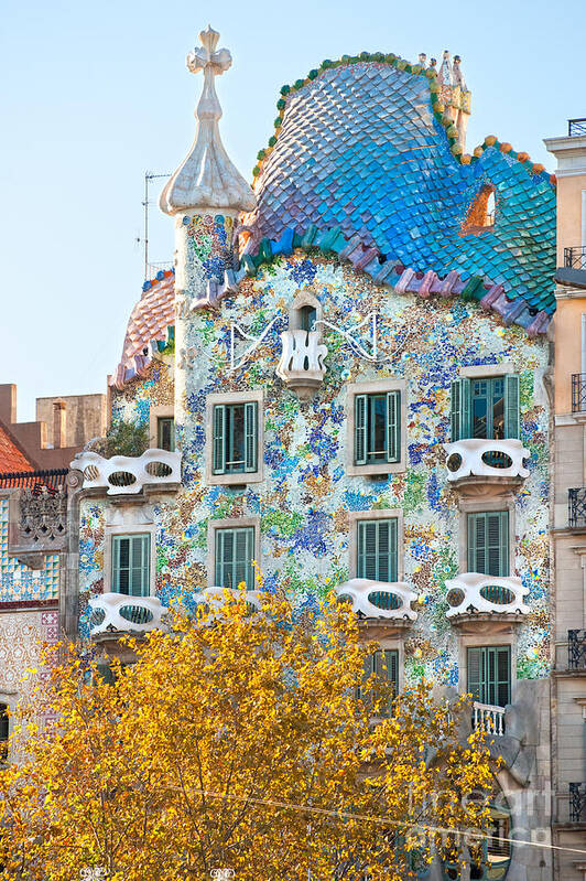 Architecture Poster featuring the photograph Casa Batllo - Barcelona by Luciano Mortula