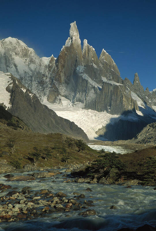 Feb0514 Poster featuring the photograph Cerro Torre From Agostini Patagonian by Colin Monteath