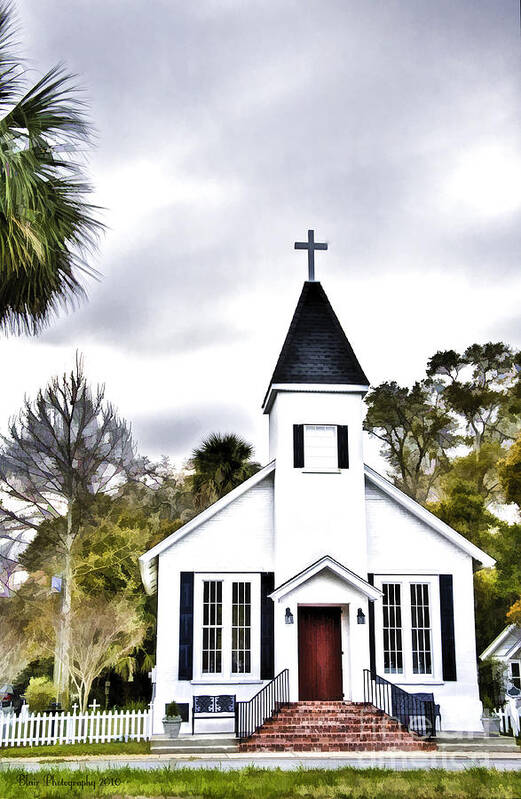 Country Church Poster featuring the photograph Church In A Small Town by Linda Blair