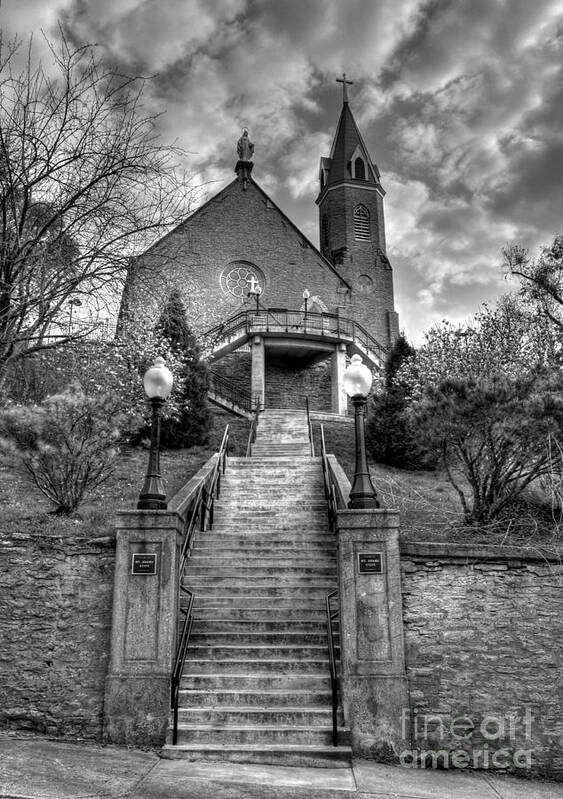 Cincinnati Poster featuring the photograph Cincinnati Landmarks 5 BW by Mel Steinhauer