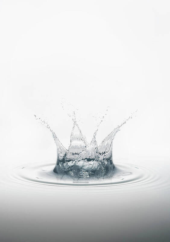 White Background Poster featuring the photograph Clean Water Splash by Jose Luis Pelaez