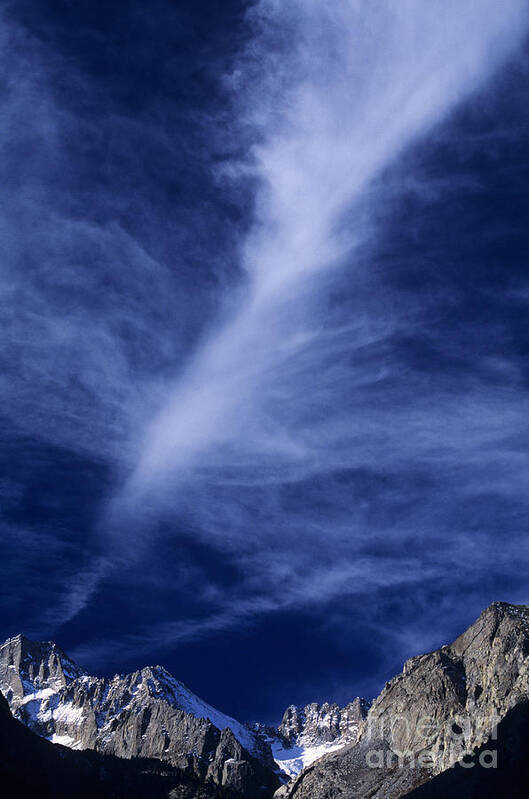North America Poster featuring the photograph Clouds over Middle Palisades Glacier California by Dave Welling