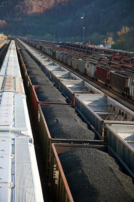 America Poster featuring the photograph Coal Trains In Railway Yard by Jim West