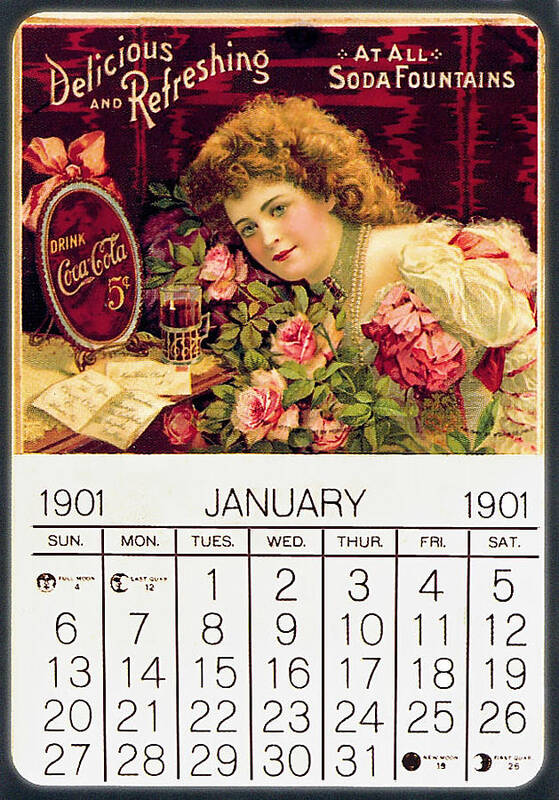 Coca-cola Poster featuring the photograph Coca - Cola Vintage Calendar by Gianfranco Weiss