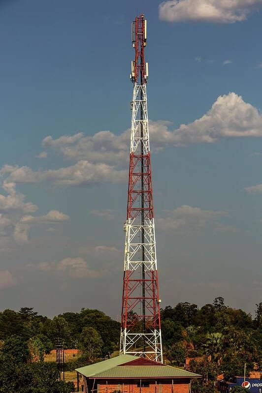 Communications Tower Poster featuring the photograph Communications Tower by Mauro Fermariello/science Photo Library