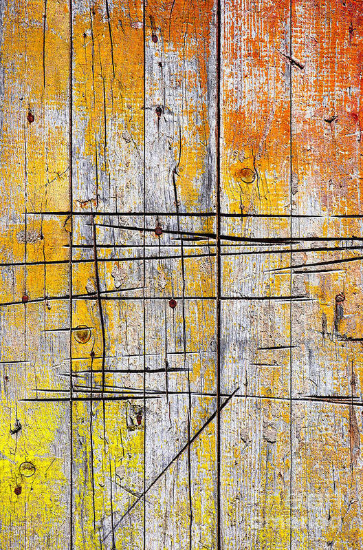 Abstract Poster featuring the photograph Cracked Wood Background by Carlos Caetano