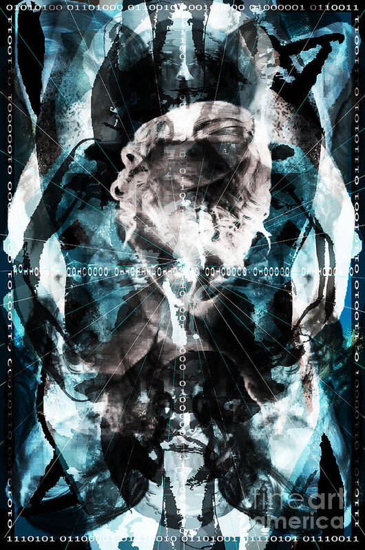 Asegia Poster featuring the digital art Cyber Spirit by Steven Murphy