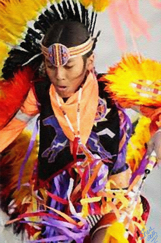 Native American Dancer Poster featuring the painting Dancer by Shere Crossman