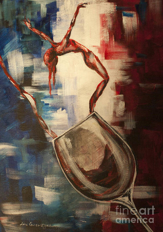 Wine Poster featuring the painting Dans Le Vin Hirondelle by Lisa Owen