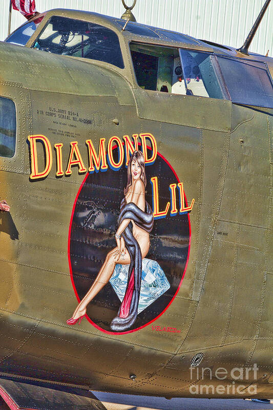 Diamond Lil Poster featuring the photograph Diamond LiL-Consolidated B-24 Liberator by Douglas Barnard