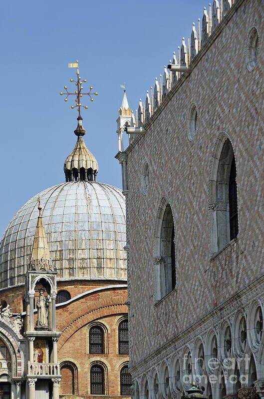 Architectural Poster featuring the photograph Doges Palace and San Marco basilica by Sami Sarkis