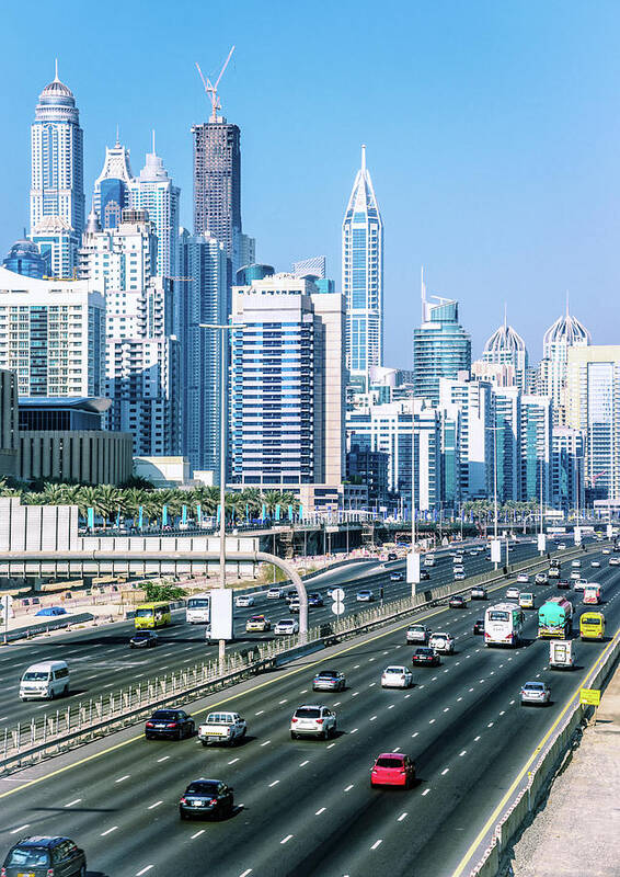 Downtown District Poster featuring the photograph Drive Into Dubai by Juergen Sack