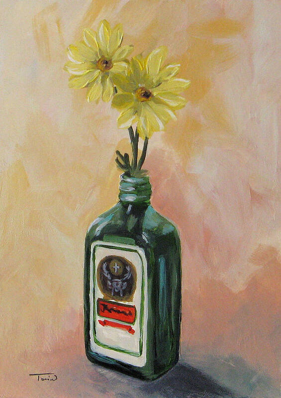 Bar Art Poster featuring the painting Drunk Daisies by Torrie Smiley