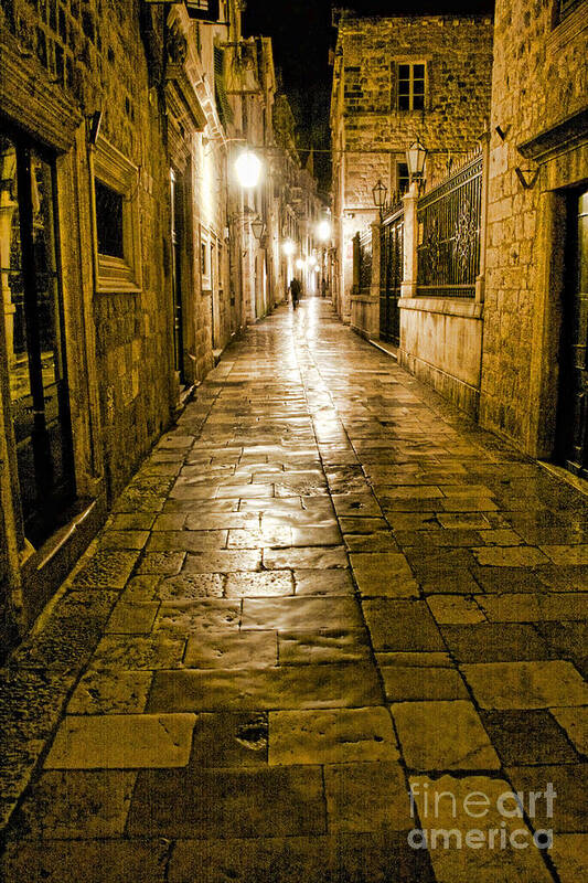 Europe Poster featuring the photograph Dubrovnik Streets At Night by Crystal Nederman