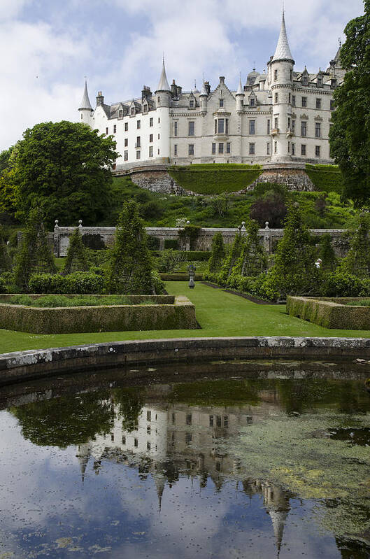 Castle Poster featuring the photograph Dunrobin Castle Reflections Sutherland Scotland by Sally Ross