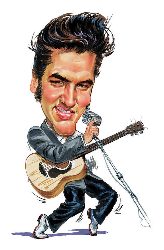 #faaAdWordsBest Poster featuring the painting Elvis Presley by Art 